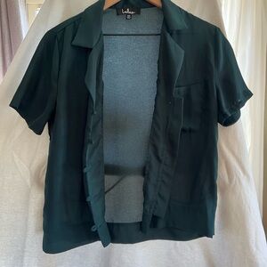 Lulu's Forest Green Casual Button Down Shirt